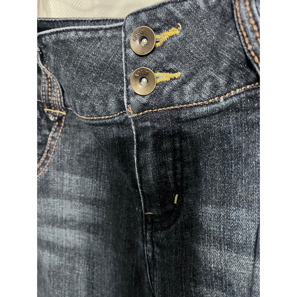 Apt 9 Womens Jeans Blue Wash Double Button High Rise Zipper Ankle Size 10 - Picture 3 of 5